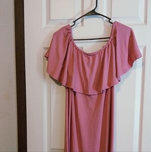 Elegant Pink Off-Shoulder Dress